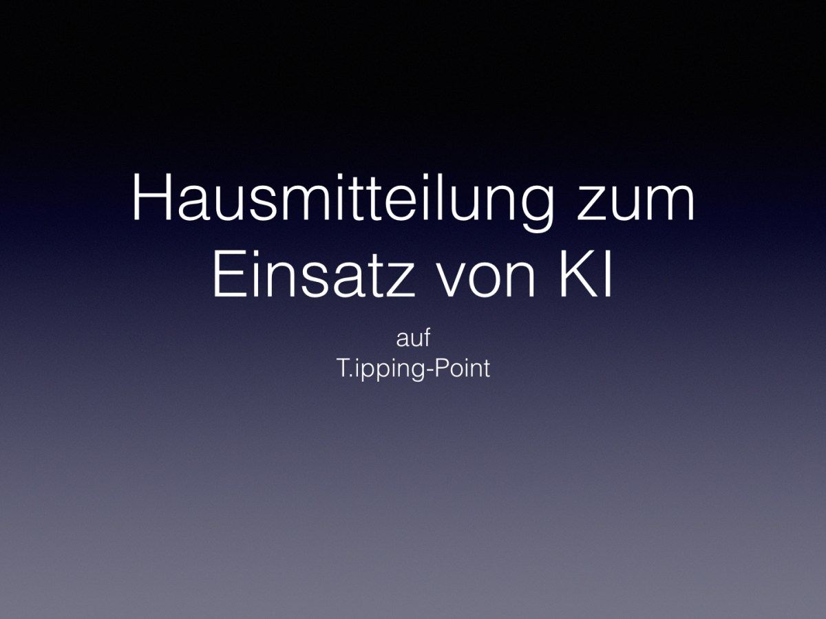 620) Hausmitteilung zum Einsatz von&nbsp;KI